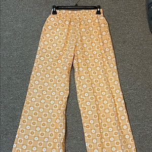 Orange and white stretchy pants